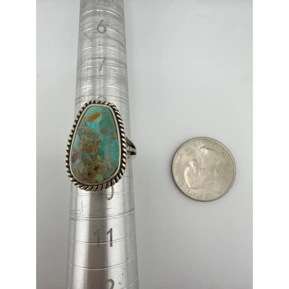 Barse Turquoise Sterling Silver Ring Large Gemstone Southwest Style SZ 9